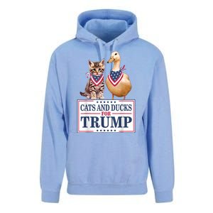 Funny Cats And Ducks For Trump 2024 Gift Unisex Surf Hoodie