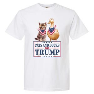 Funny Cats And Ducks For Trump 2024 Gift Garment-Dyed Heavyweight T-Shirt