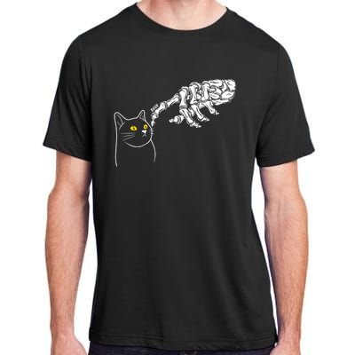 Funny Cat And Skeleton Hand Halloween Design Gift Adult ChromaSoft Performance T-Shirt