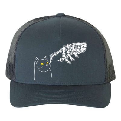 Funny Cat And Skeleton Hand Halloween Design Gift Yupoong Adult 5-Panel Trucker Hat