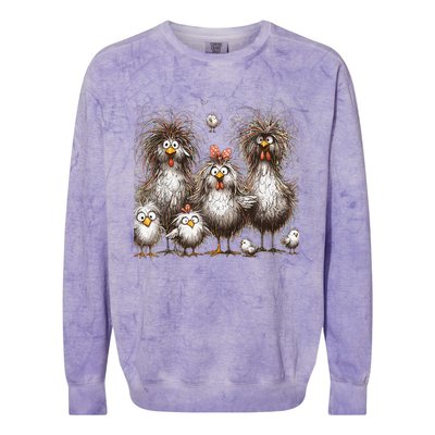 Funny Chicken Art Eagerlys Colorblast Crewneck Sweatshirt