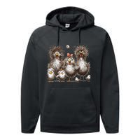 Funny Chicken Art Eagerlys Performance Fleece Hoodie