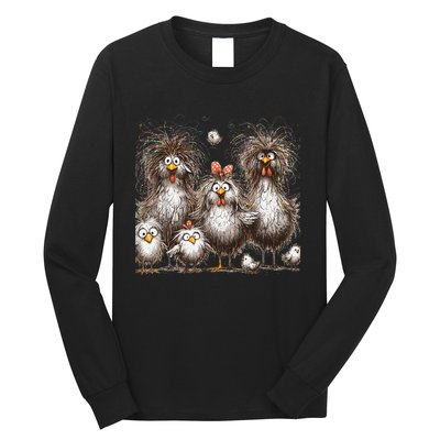 Funny Chicken Art Eagerlys Long Sleeve Shirt