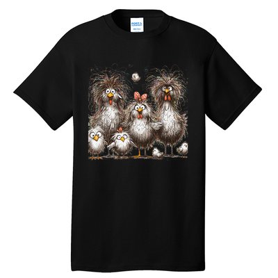 Funny Chicken Art Eagerlys Tall T-Shirt