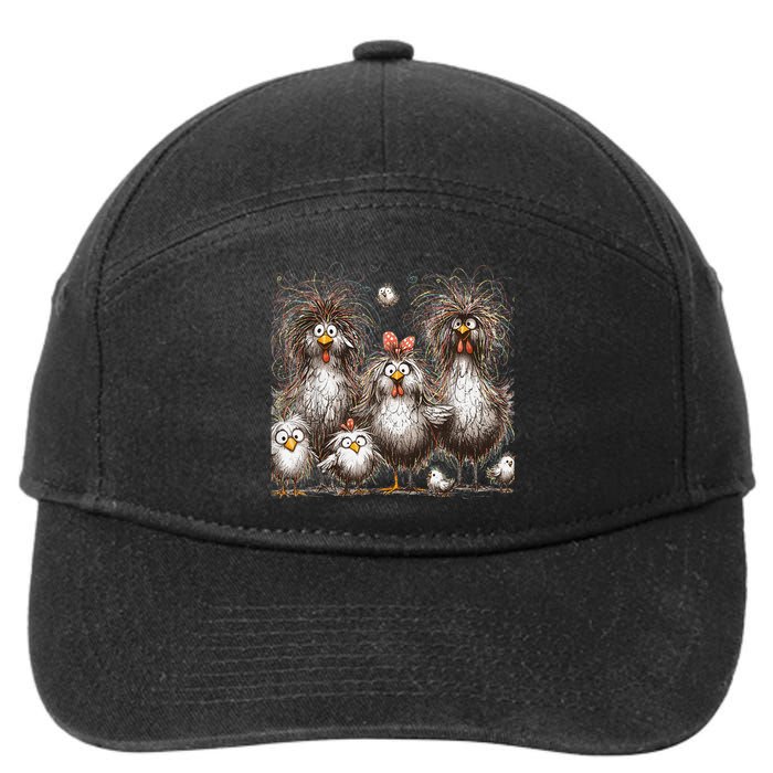 Funny Chicken Art Eagerlys 7-Panel Snapback Hat