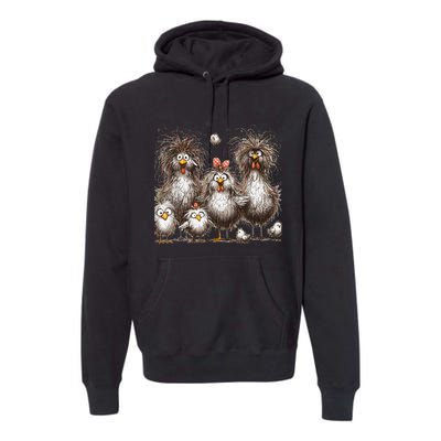 Funny Chicken Art Eagerlys Premium Hoodie