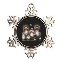 Funny Chicken Art Eagerlys Metallic Star Ornament