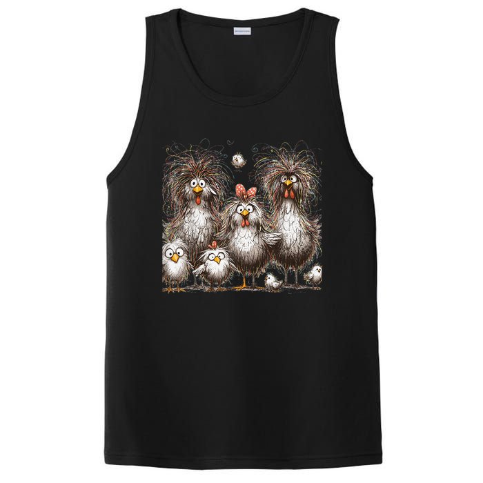 Funny Chicken Art Eagerlys PosiCharge Competitor Tank