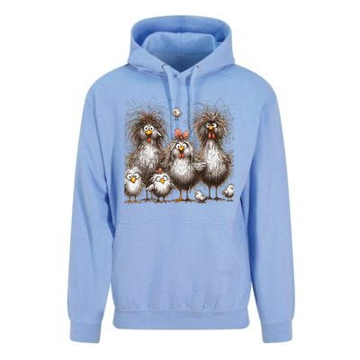 Funny Chicken Art Eagerlys Unisex Surf Hoodie