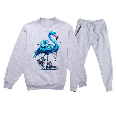 Flamingo Chucks And Pearls Comma La Kamala Harris 2024 Premium Crewneck Sweatsuit Set