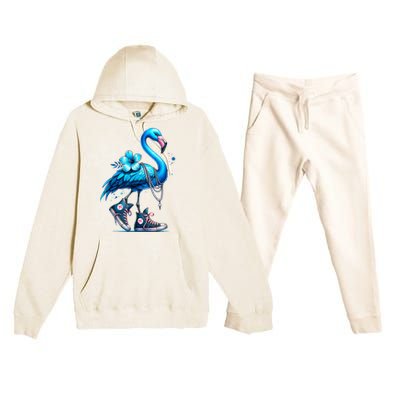 Flamingo Chucks And Pearls Comma La Kamala Harris 2024 Premium Hooded Sweatsuit Set