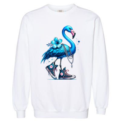 Flamingo Chucks And Pearls Comma La Kamala Harris 2024 Garment-Dyed Sweatshirt