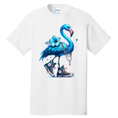 Flamingo Chucks And Pearls Comma La Kamala Harris 2024 Tall T-Shirt