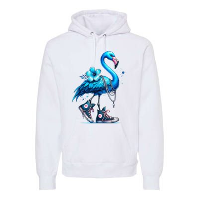 Flamingo Chucks And Pearls Comma La Kamala Harris 2024 Premium Hoodie