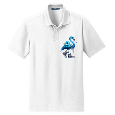 Flamingo Chucks And Pearls Comma La Kamala Harris 2024 Dry Zone Grid Polo