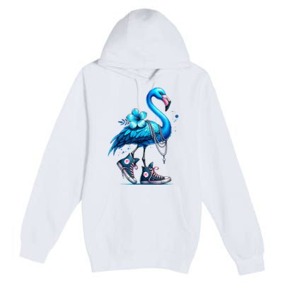 Flamingo Chucks And Pearls Comma La Kamala Harris 2024 Premium Pullover Hoodie