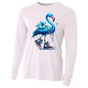 Flamingo Chucks And Pearls Comma La Kamala Harris 2024 Cooling Performance Long Sleeve Crew