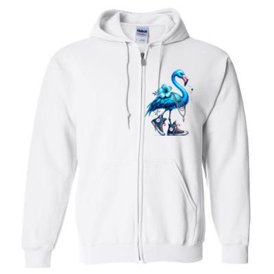 Flamingo Chucks And Pearls Comma La Kamala Harris 2024 Full Zip Hoodie