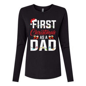 First Christmas As A Dad Xmas Lights New Dad Christmas Womens Cotton Relaxed Long Sleeve T-Shirt