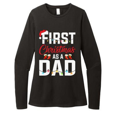 First Christmas As A Dad Xmas Lights New Dad Christmas Womens CVC Long Sleeve Shirt