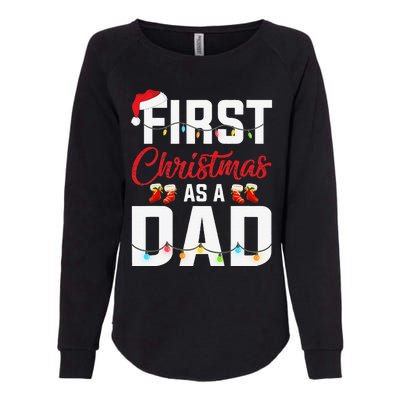 First Christmas As A Dad Xmas Lights New Dad Christmas Womens California Wash Sweatshirt