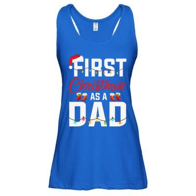 First Christmas As A Dad Xmas Lights New Dad Christmas Ladies Essential Flowy Tank