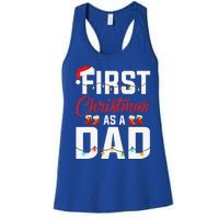 First Christmas As A Dad Xmas Lights New Dad Christmas Women's Racerback Tank