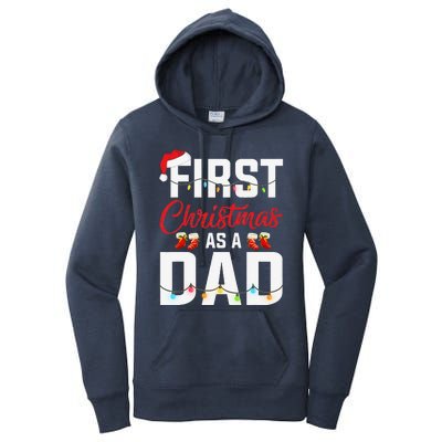 First Christmas As A Dad Xmas Lights New Dad Christmas Women's Pullover Hoodie