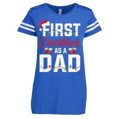 First Christmas As A Dad Xmas Lights New Dad Christmas Enza Ladies Jersey Football T-Shirt