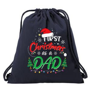 First Christmas As A Dad New Daddy 1st Christmas Drawstring Bag