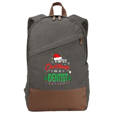 First Christmas As A Dentist 1st Christmas New Dentists Cotton Canvas Backpack