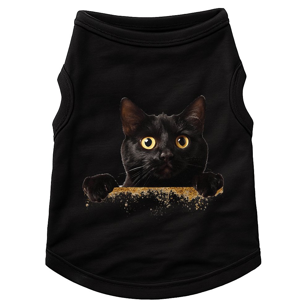 Funny Curious Adorable Cat Black Peeking Kitten Pet Lovers Doggie Tank
