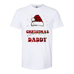 First Christmas As A Daddy Santa Hat Red Plaid Buffalo Softstyle CVC T-Shirt