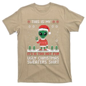 Funny Christmas Alien Ugly Christmas Sweater Alien Face T-Shirt