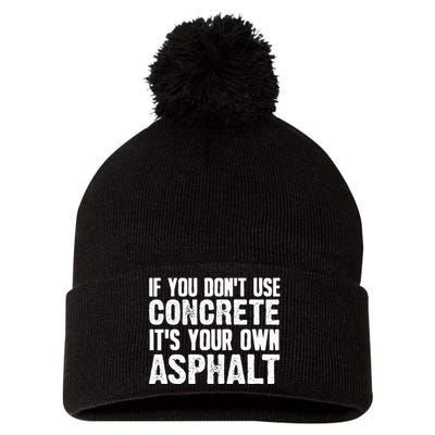 Funny Concrete Asphalt Art For Men Women Concrete Finisher Pom Pom 12in Knit Beanie