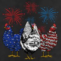 Funny Chickens American Flag Patriotic Farmer 4th Of July 7 Panel Mesh Trucker Snapback Hat