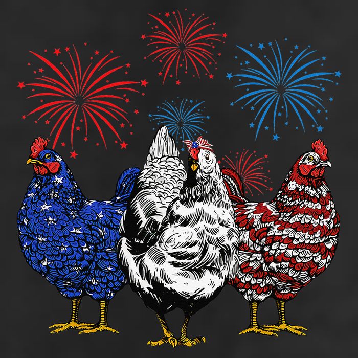Funny Chickens American Flag Patriotic Farmer 4th Of July 7 Panel Mesh Trucker Snapback Hat