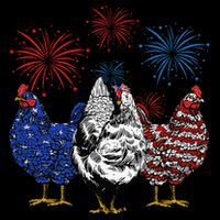 Funny Chickens American Flag Patriotic Farmer 4th Of July Drawstring Bag