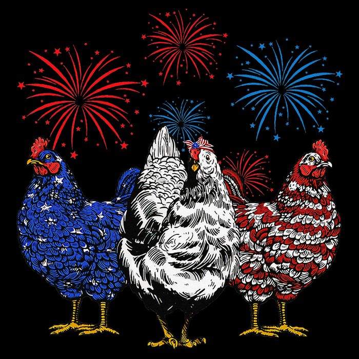 Funny Chickens American Flag Patriotic Farmer 4th Of July Drawstring Bag
