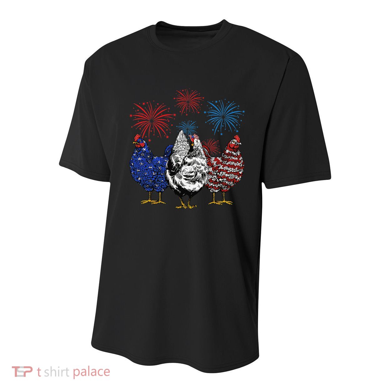 Funny Chickens American Flag Patriotic Farmer 4th Of July Youth Performance Sprint T-Shirt