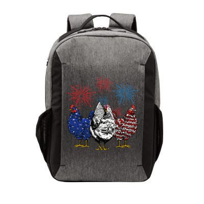 Funny Chickens American Flag Patriotic Farmer 4th Of July Vector Backpack