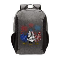 Funny Chickens American Flag Patriotic Farmer 4th Of July Vector Backpack