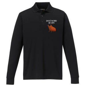 Funny Capybara Art For Cavy Rodent Lover Capybara Performance Long Sleeve Polo