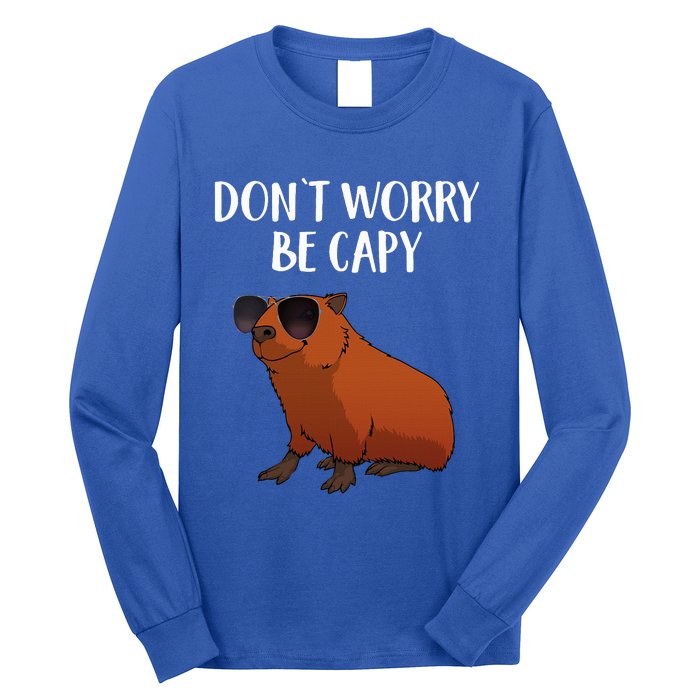 Funny Capybara Art For Cavy Rodent Lover Capybara Long Sleeve Shirt