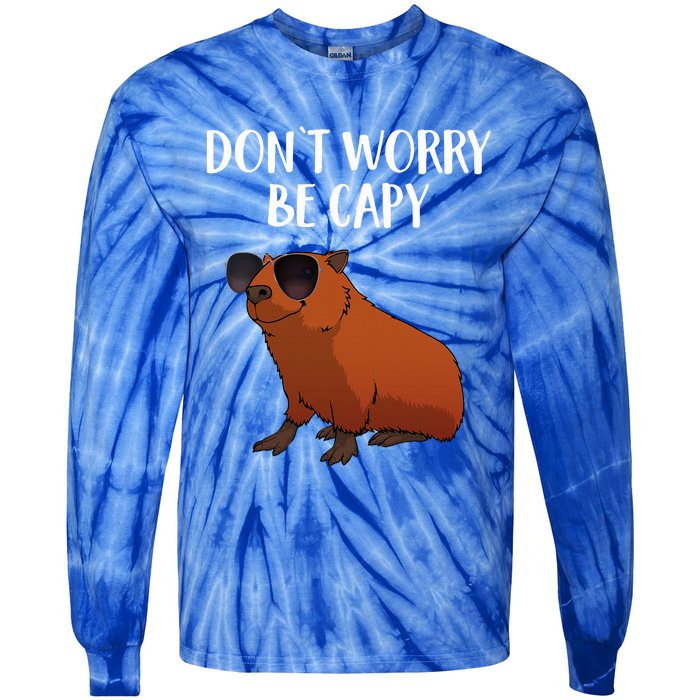 Funny Capybara Art For Cavy Rodent Lover Capybara Tie-Dye Long Sleeve Shirt