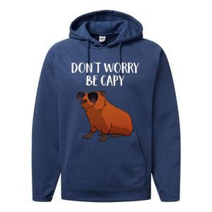 Funny Capybara Art For Cavy Rodent Lover Capybara Performance Fleece Hoodie