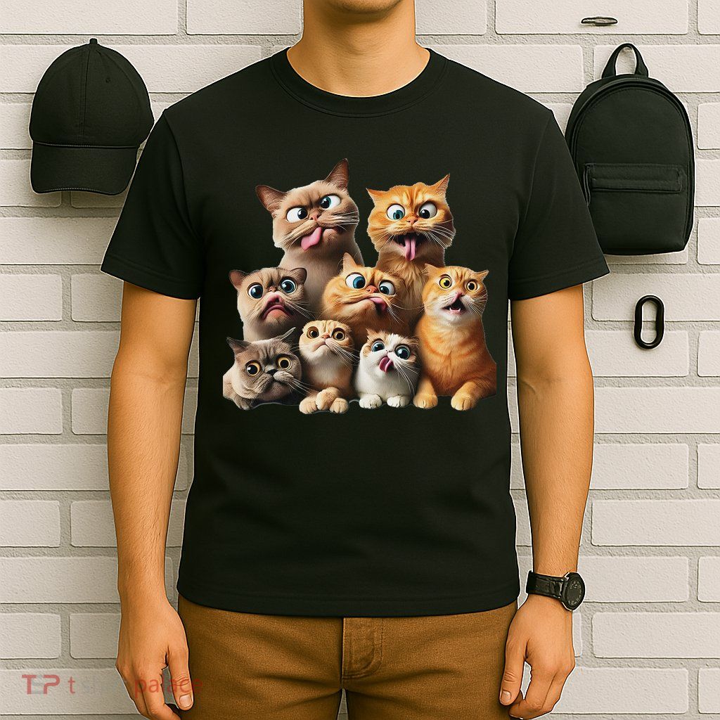 Funny Cat Art Print T-Shirt