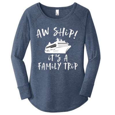 Family Cruise Aw Ship Its A Family Trip Gift Women's Perfect Tri Tunic Long Sleeve Shirt