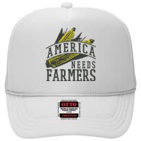 Farmer Corn America Needs Farmers Shirts Gift High Crown Mesh Back Trucker Hat