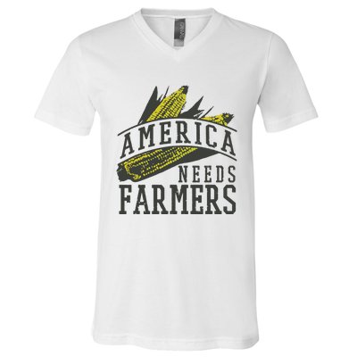 Farmer Corn America Needs Farmers Shirts Gift V-Neck T-Shirt